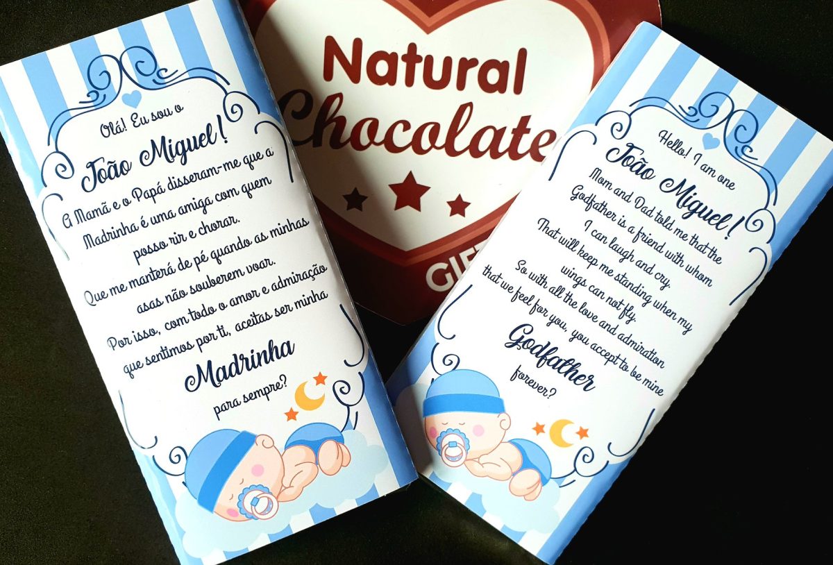 Convite Padrinhos em Tablete Chocolate - Image 1