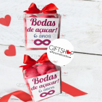 Caixinha Cubo Bodas de Açúcar