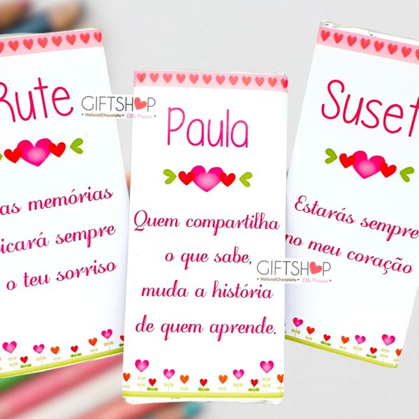 Tablete Chocolate "Professora/Educadora/Auxiliar"