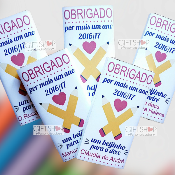 Tablete Chocolate "Professora/Educadora/Auxiliar"
