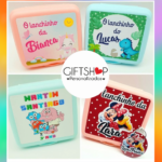 Conjunto Lancheira/Identificador Mochila "Unicórnio / Dinossauro / Minnie / Gumball"