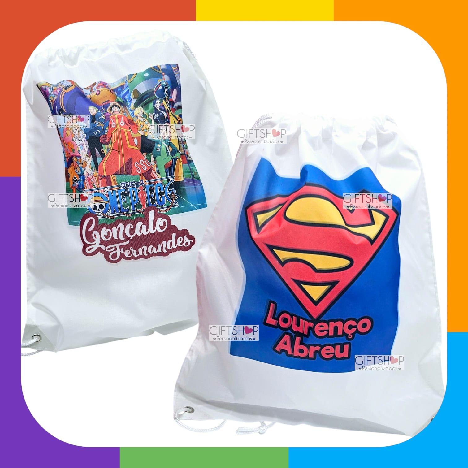 Saco Escolar "One Piece / Super Homem" - Image 1